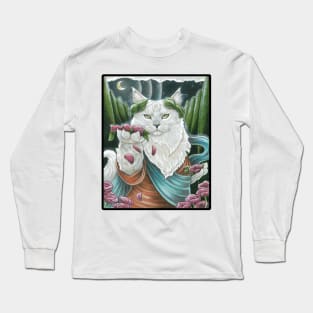 Flowers By Moonlight - Greek God Adonis - Black Outlined Version Long Sleeve T-Shirt